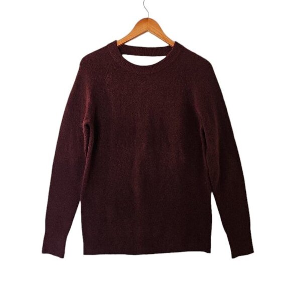 Ann Taylor LOFT Outlet Red Wine Sweater‎ M Medium V Back Soft - Picture 3 of 11